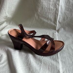 NWOB Spring Step Size 36 Leather Sandals Heel 3.25” Front 0.75” #H4
